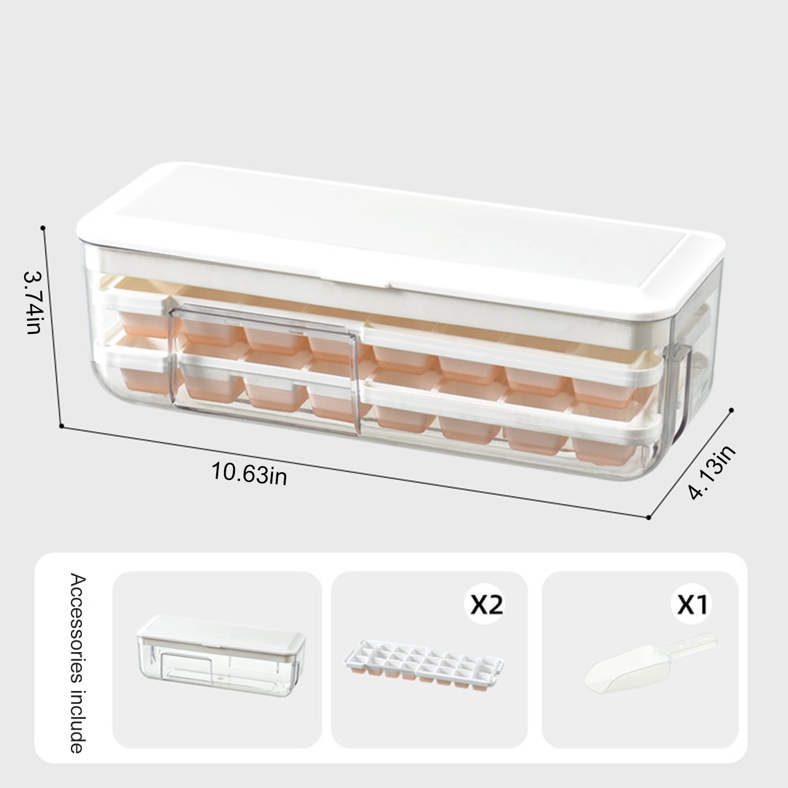 Wovilon Ice CubesTray Kitchen Gadgets Kitchen Utensils Set Ice Tray With Lid And Storage Bin For Freezer, Frozen Ice Cubes Making, Freezer Ice Cubes Box, One Second Out Of The Ice Silicone Ice Tray