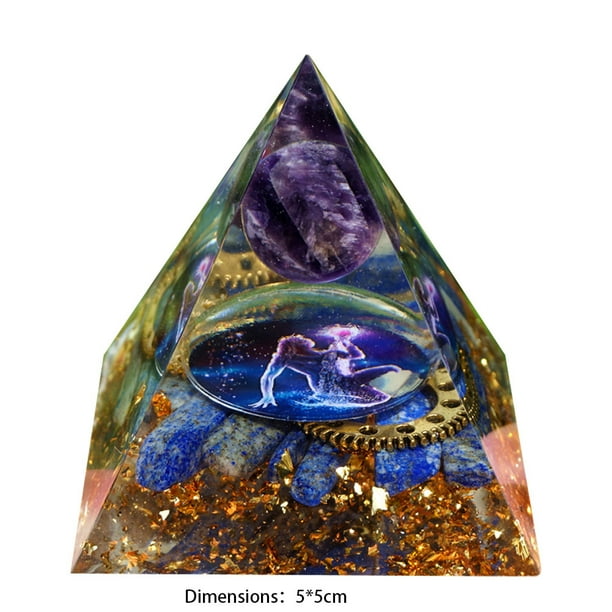 Estatuas Pirámide de cristal natural Piedra curativa Chakra Reiki Decoración para el hogar y la oficina (H) Likrtyny Libre de BPA