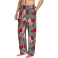 thumbnail image 2 of Uemuo Rose Flowers Pattern Men's Wide Leg Palazzo Lounge Pants with Pockets Light Weight Loose Comfy Casual Pajama Pants-X-Large, 2 of 9
