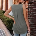 thumbnail image 3 of Mrat Tank Tops Plus Size Women's Fashion Solid Color Squares Neck Comfortable Loose T-Shirt Sleeveless Blouse Casual Tops Ruched Tank Tops for Women S-197 Gray L, 3 of 7