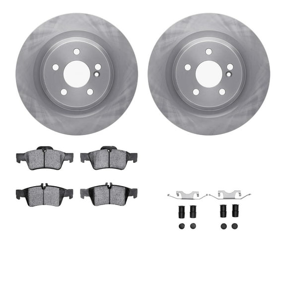 Dynamic Friction Company Rear Brake Rotors with 5000 Advanced Brake Pads includes Hardware 6512-63456