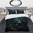 thumbnail image 2 of Designart "Stylish Dark Geometric Elegance in Gold and Black" Abstract Tile Bedding Covert Set - Abstract Gold Modern Bed Set With 2 Shams, 2 of 5