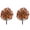 A001- Orange, variant on Fall Flowers Artificial for Decoration, Orange Artificial Flowers, Artificial Pansies, Artificial Flowers with Stakes, 2 Pack 22 Inch Dark Reddish Orange Violet Faux Fall Blooms,