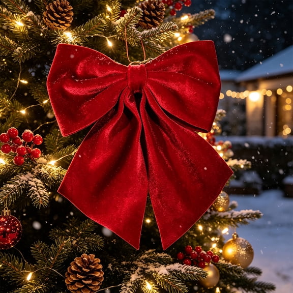 Claret Christmas Bow Decorations Suitable For Christmas Trees Wreaths Door Wall Decorations And Festive Home Party St...