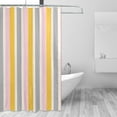 thumbnail image 3 of YFYANG Waterproof Bathroom Shower Curtain, Geometric Stripe Pattern Shower Curtain Set with Hooks, Home Bathroom Tub Decor - 72 "x72", Iron Hooks, 3 of 6