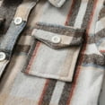thumbnail image 4 of Atogsazn Toddler Baby Boys Plaid Shirt Casual Button Down Long Sleeve Flannel Shirts Fall Winter Clothes with Pocket Khaki 18-24 Months Fashion, 4 of 9