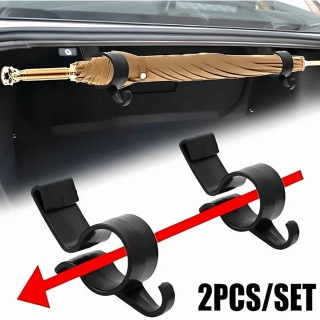 Car Umbrella Hook for Car Trunk and Interior, 2 Pack No-Drill Hanging Rack for Umbrella Storage and Small Items