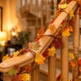 thumbnail image 5 of Artificial Fall Maple Leaf Garland 6.56 FT, Thanksgiving Decorations Autumn Vine with Hooks for Indoor Outdoor Wedding Party Decor, 5 of 8