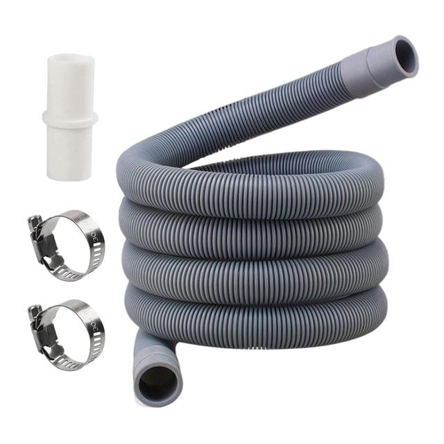 Manguera de drenaje universal para lavadora con 1 adaptador de extensión, 2 abrazaderas de manguera reemplaza fácilmente los accesorios de instalación s flexibles 300cm