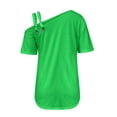 thumbnail image 5 of Short Sleeve Blouse Summer Blouses for Women Dressy Casual One Shoulder Summer Tops for Women 2025 Cute Solid Color Tops for Women Tops Dressy Casual, 5 of 5