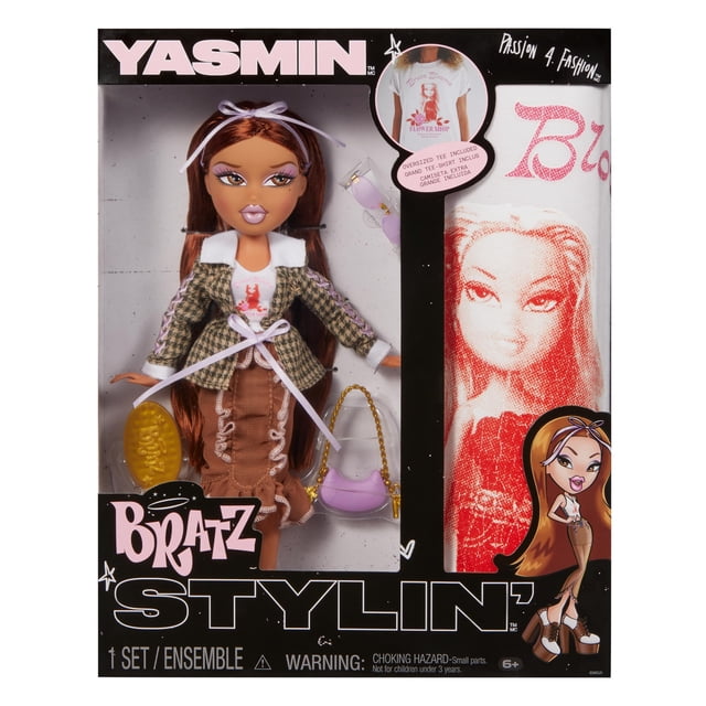 Muñeca de moda Bratz Stylin' Yasmin con camiseta personalizable