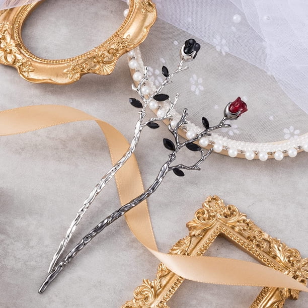 2Pcs Flower Hair Stick: Retro Chinese Hairpins for Wedding  display picture 2
