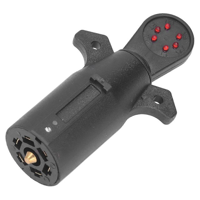 Adaptador de conector de cuchilla para RV, comprobador de luces de remolque de 7 vías, enchufe estadounidense de 7 pines, resistente a la intemperie, 6 LED - 5023803642845