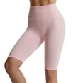 thumbnail image 4 of Yoga Leggings for Women Knee Length Ribbed Compression Trackshorts Workout Joggers Bikers Shorts High Waisted (Medium, Pink), 4 of 7