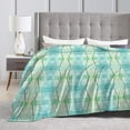 thumbnail image 6 of Green Stripe Art Throw Blanket, Anti-Pilling Ultra-Soft Micro Fleece Cover Blanket for Bed Sofa, for All Seasons, 40"x30", 6 of 9