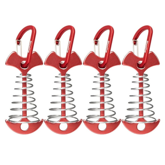 KAKOWELY 4 Pcs Piquets de Tente en Forme d'Os de Poisson, Crochets de Sol, Accessoires de Camping, 4,61x"X1,42"X0,39 Pouces