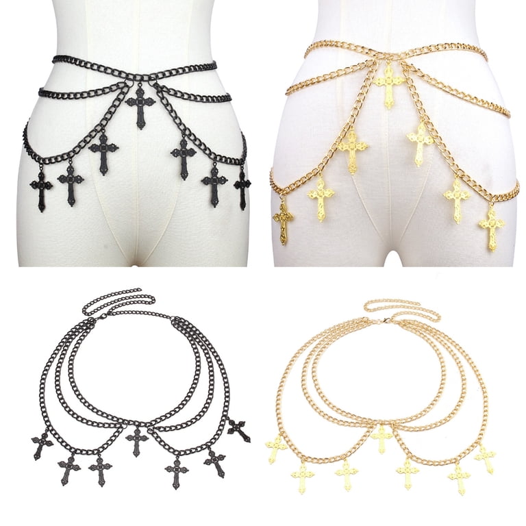 Apooke Elegant Cross Waist Belt Chain Costume Metallic  display picture 3