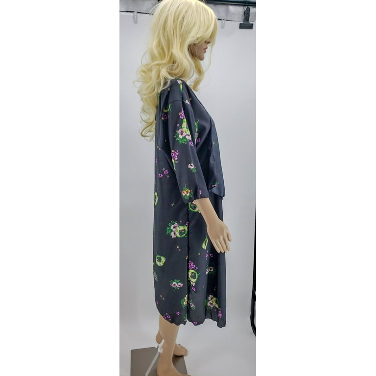 LuLaRoe Kimono Sheer Black/Floral Coverup, Cardigan Medium 