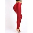 thumbnail image 2 of Ofenti Shiny Leggings for Women High-Waist Neon Tights Burgundy 1X, 2 of 7