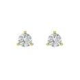 thumbnail image 3 of Clara Pucci 1Ct Synthetic White Sapphire Round Cut VVS1 Screw Back Stud 14k Solid hypoallergenic Gold Designer Earrings For April, 3 of 7