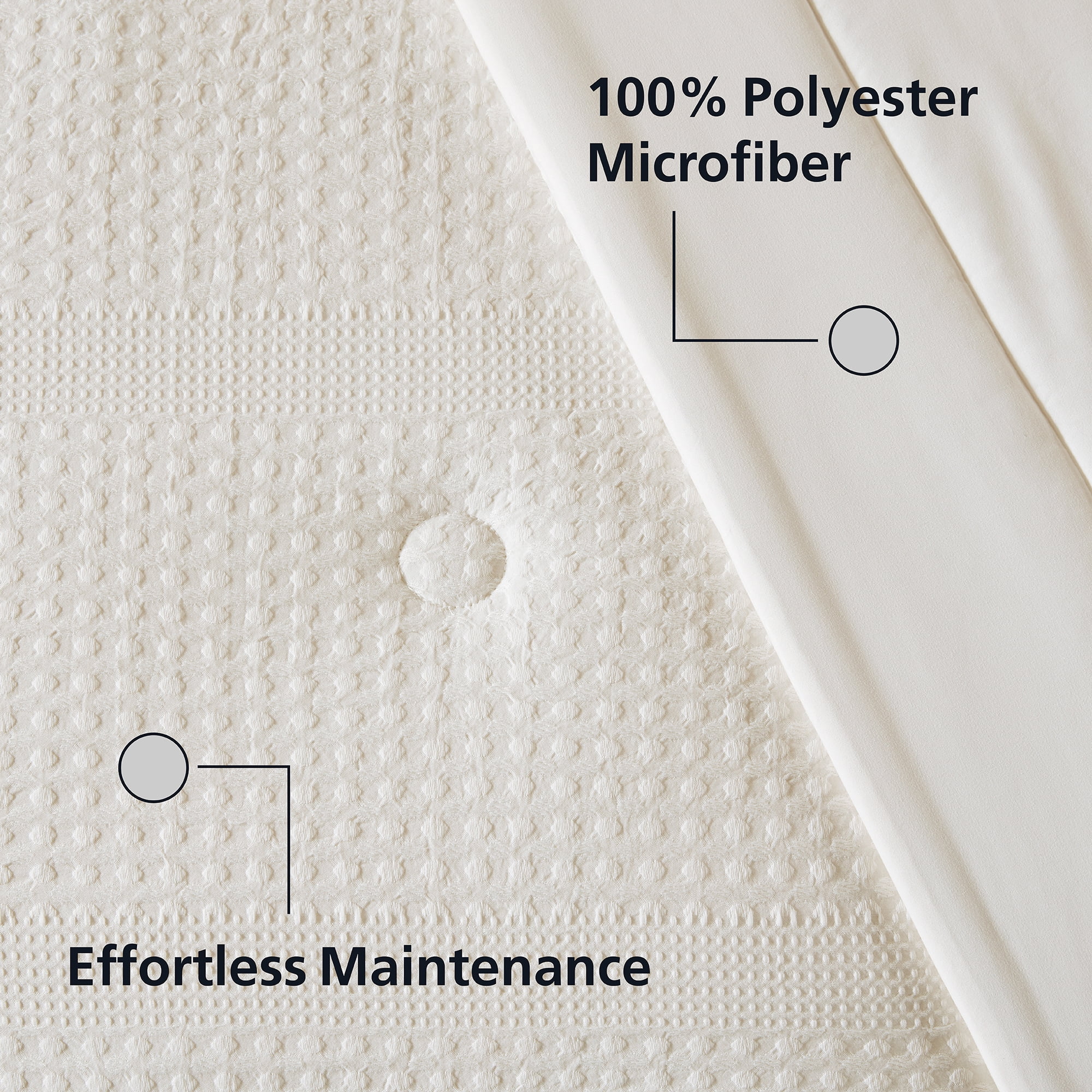 Mainstays King Comforter Set, All-Season, 5-Piece, Ivory Waffle