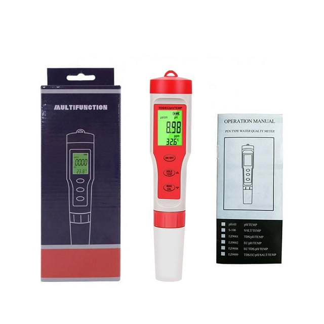 4 In 1 Water Quality Tester PH Meter Digital LCD PH/TDS/EC/TEMP EZ 9908 Monitor Tester For Pools Drinking Water Aquariums