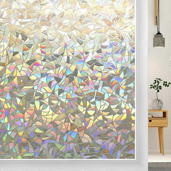 Window Privacy Film, Stained Glass Window Film, Rainbow Decorative Window Clings, Static Cling Window Sticker