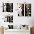 thumbnail image 4 of Designart "Opulent Marble White and Gold Art I" Abstract Painting Framed Wall Art Set Of 2 - Modern Black Framed Canvas Set For Living Room Decor, 4 of 6