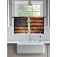 thumbnail image 3 of Vintage USA Flag Sheer Curtains 2 Panels Set Wood Grain Texture Patriotic Independence Day Lihgt Filtering Rod Pocket Voile Drape, Semi Sheer Window Curtains for Bedroom Living Room, 52"x54", 3 of 5