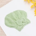 thumbnail image 5 of Unique Bargains 1 Pc Comfortable Bow Hair Towel for Bathroom Hotel Coral Fleece Green, 5 of 5