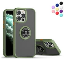 iPhone 13 Pro Protective Ring Standing Case Rotate Ring Stand, Armor Style, Impact-Resistant, Shock Absorbing (Green)