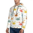thumbnail image 3 of Pofeuu Colorful Crabs Print Mens Casual Hooded Collar Drawstring Hoodies Pullover Sweatshirts Casual Long Sleeve Shirts-Large, 3 of 7