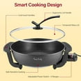 thumbnail image 3 of Electric Hot Pot Skillet 6L Non-Stick Cooker with Temperature Control for Family Meals, 3 of 7