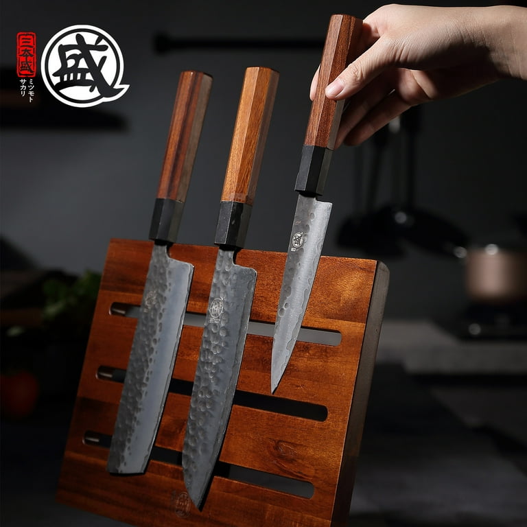HexClad Magnetic Walnut Knife Block Holder with Strong Enhanced Magnets for  Multipurpose Storage in the Home and Kitchen