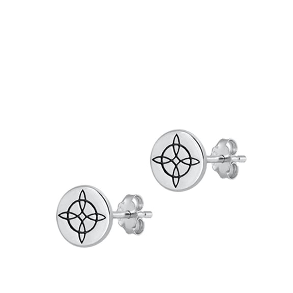 Sterling Silver Abstract Cross Oxidized Earrings 925 New Jewelry Female Unisex