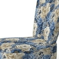 thumbnail image 4 of Designart "Victorian Roses In Cobalt Blue" Blue Rose Pattern Upholstered Accent Chair - Cottage Arm Chair For Bedroom, 4 of 7