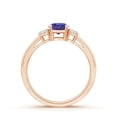 thumbnail image 2 of Angara Natural 0.5 Ct. Tanzanite with Diamond Classic Ring in 14K Rose Gold for Women (Ring Size: 11.5), 2 of 9
