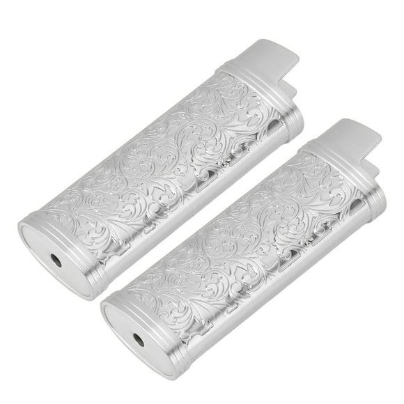 Vintage Metal Botanical Pattern Lighter Case Cover, Retro Style Sleeve Holder for BIC Full Size Lighter, Zinc Alloy Protective Cover for Lighters with Design, Bronze