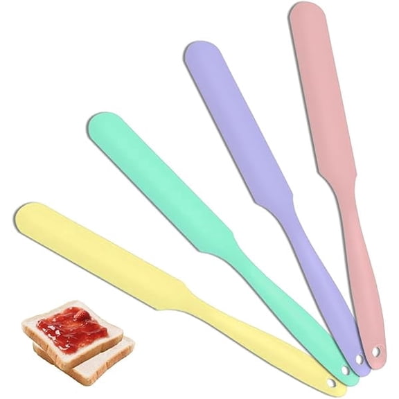 4Pcs Jar Spatula Silicone Long Scraper, High-Quality Cream Spatulas, Heat-Resistant Jam Spreader for Scraping Kitchen Baking Mixing Cake Butter - Multi-Functional High-Efficiency Design f