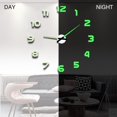 thumbnail image 2 of Nuevo reloj de pared luminoso reloj grande Horloge 3D DIY espejo acrílico pegatinas cuarzo Duvar Saat Klock moderno mudo Tan Jianjun unisex, 2 of 2