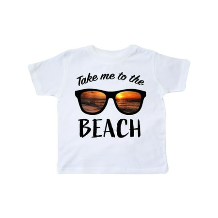 

Inktastic Take Me To The Beach Sunglasses with Sunset in Lenses Gift Toddler Boy or Toddler Girl T-Shirt