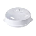thumbnail image 2 of 1 Pc Multifunctional Microwave Oven Steamer with a Transparent Lid Microwave Vegetable Steamer Cookware Microwave Dish Kitchen Cooking Steamer for Cooking Dumpling, 10.43"x4.33", White, 2 of 7