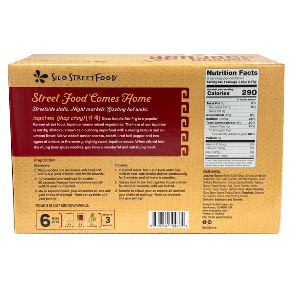 Silo Street Food, Korean Japchae, 6-ct, Vegan, Gluten Free
