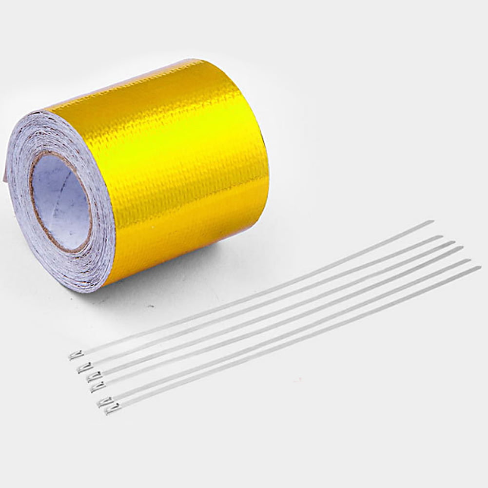 50mm x 5M Roll Adhesive Reflective Gold High Temperature Heat Shield Wrap Tape 