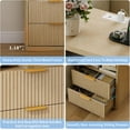 thumbnail image 6 of GarveeHome Fluted Nightstand with Charging Station, Bedside Table with 2 Drawers and Open Storage Space, Wood, 6 of 9