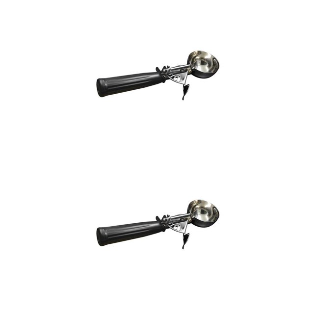 Billuyoard Cuchara de helado de acero inoxidable, helado de yogur congelado, para galletas, máquina para hacer bolas de carne, sandía, fruta, cuchara negro 20.5*4.8 cm 2piezas Billuyoard CBP119622