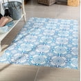 thumbnail image 2 of SAFAVIEH Vinyl Floor Evette Medallion Area Rug, Blue/Ivory, 6'7" x 9'1", 2 of 8