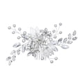 thumbnail image 4 of Nvzi Horquillas para el pelo de boda con flores para novias, peinetas con perlas de cristal, pinzas para el pelo, accesorios para el pelo de boda dorados, joyas, color blanco, 4 of 4