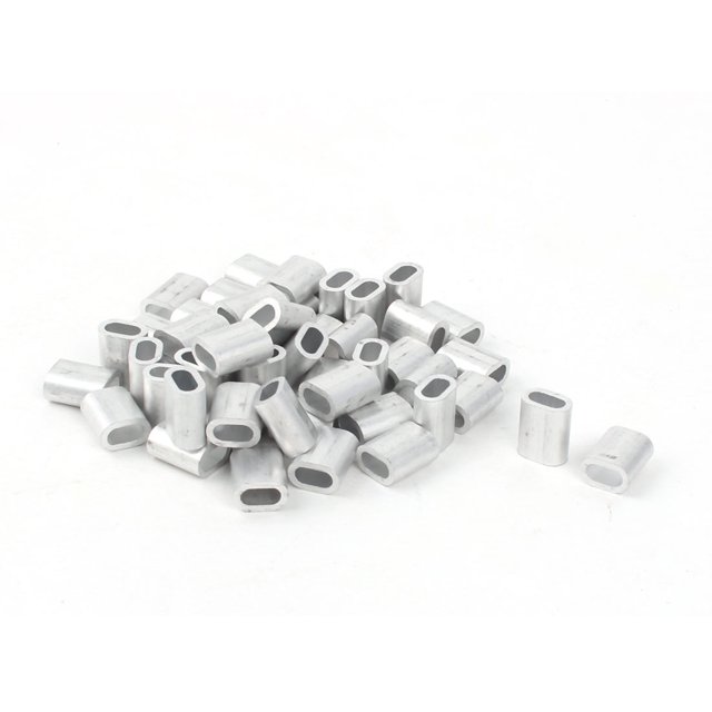 Unique Bargains 3mm Diameter Steel Wire Rope Aluminum Ferrules Sleeves Fitting Cable Crimps