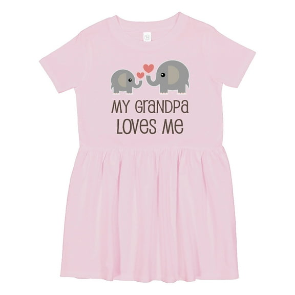 Inktastic My Grandpa Loves Me Girls Toddler Dress